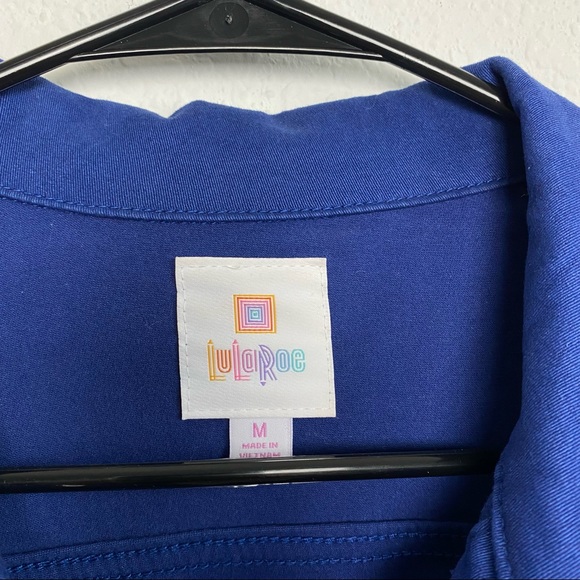 LuLaRoe Blue Kenny Floral Embroidered Jacket SZ M - Picture 2 of 9
